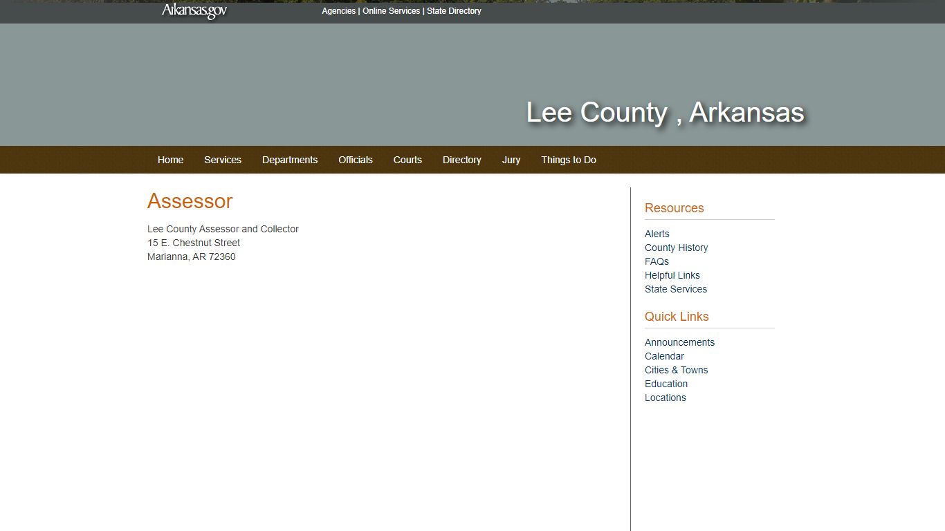 Assessor - Lee County, Arkansas