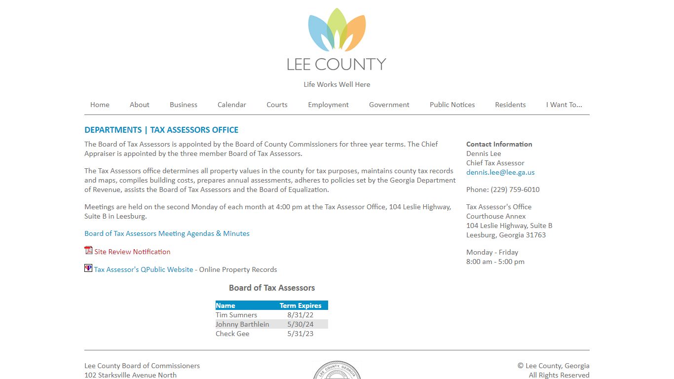 Lee County Tax Assessors Office